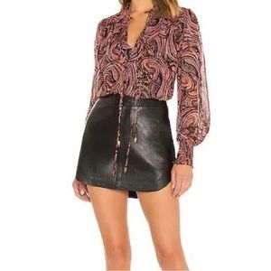 Karina Grimaldi Leather Skirt